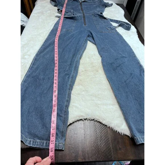 Sofie The Label Blue Denim Ashton Jumpsuit With Belt & Pockets Size M